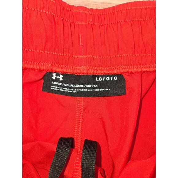 Under Armour Mens Loose Fit Red Basketball Shorts Large - Picture 3 of 6